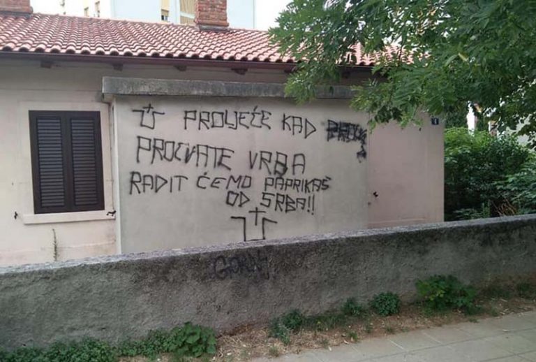 ВАНДАЛИЗАМ: Увредљиви графити против Срба код Книна и Ријеке