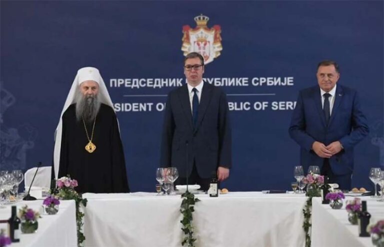„Води се свеопшти рат против српског народа“ – Додик, Вучић и патријарх Порфирије разговарали о резолуцији о Сребреници